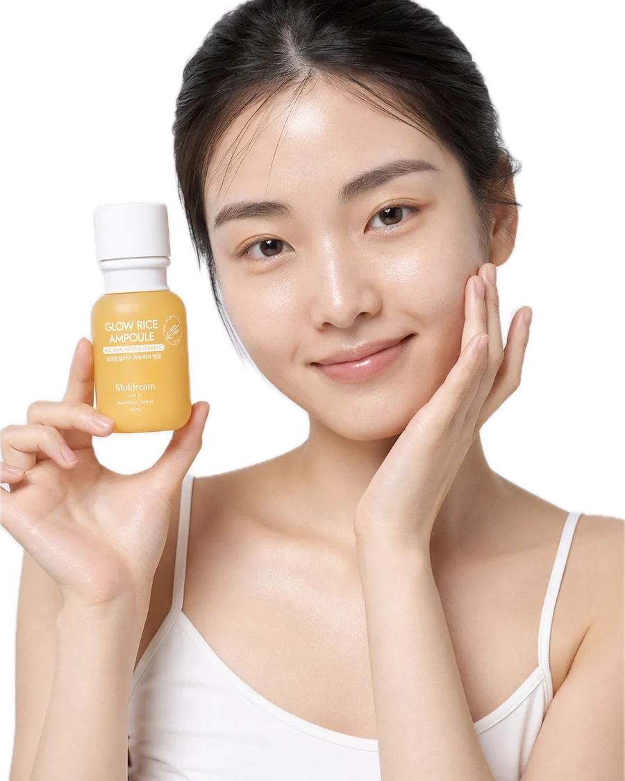Glow Rice Ampoule – Pirinç Özlü Işıltı Ampulü 55 ml kullanan model