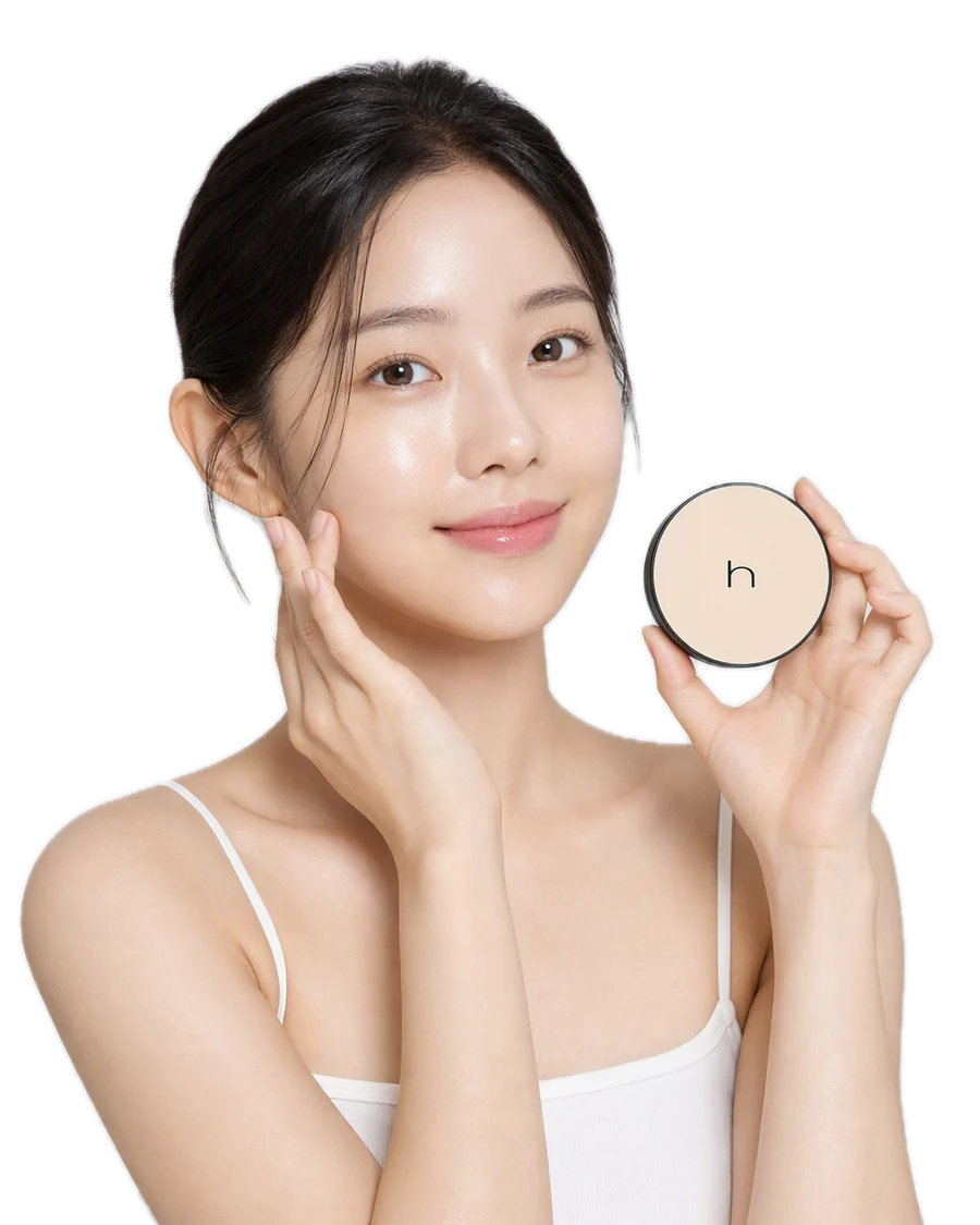 Zero Fit Cushion SPF50+ – Vegan Kore Fondöteni 12 g kullanan model