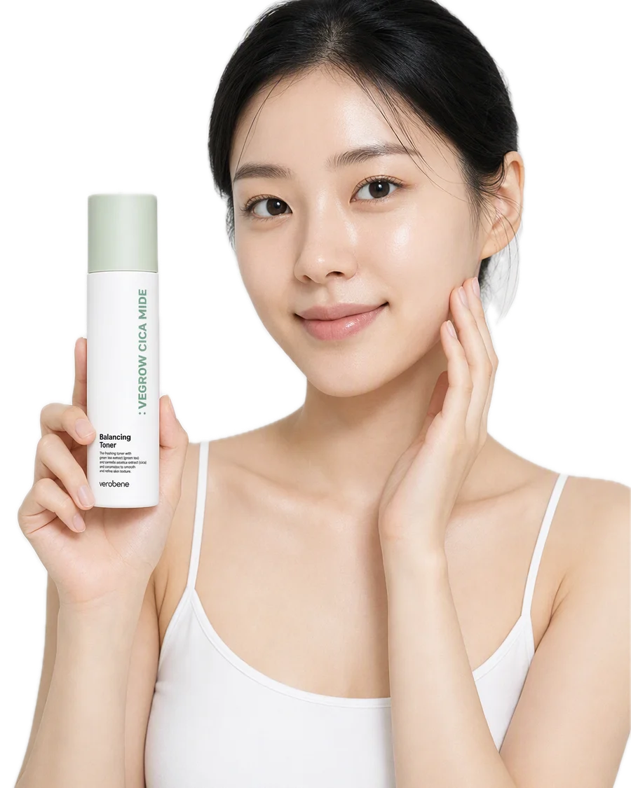 Vegrow Cica Mide Balancing Toner Arındırıcı Dengeleyici Vegan Yeşil Çay Özlü Tonik Kore 150ml kullanan model