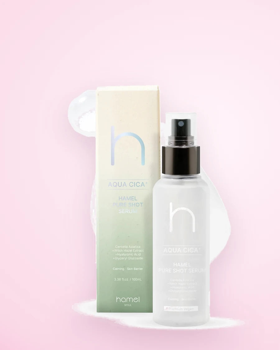 Aqua Cica Pure Shot Serum kullanan model