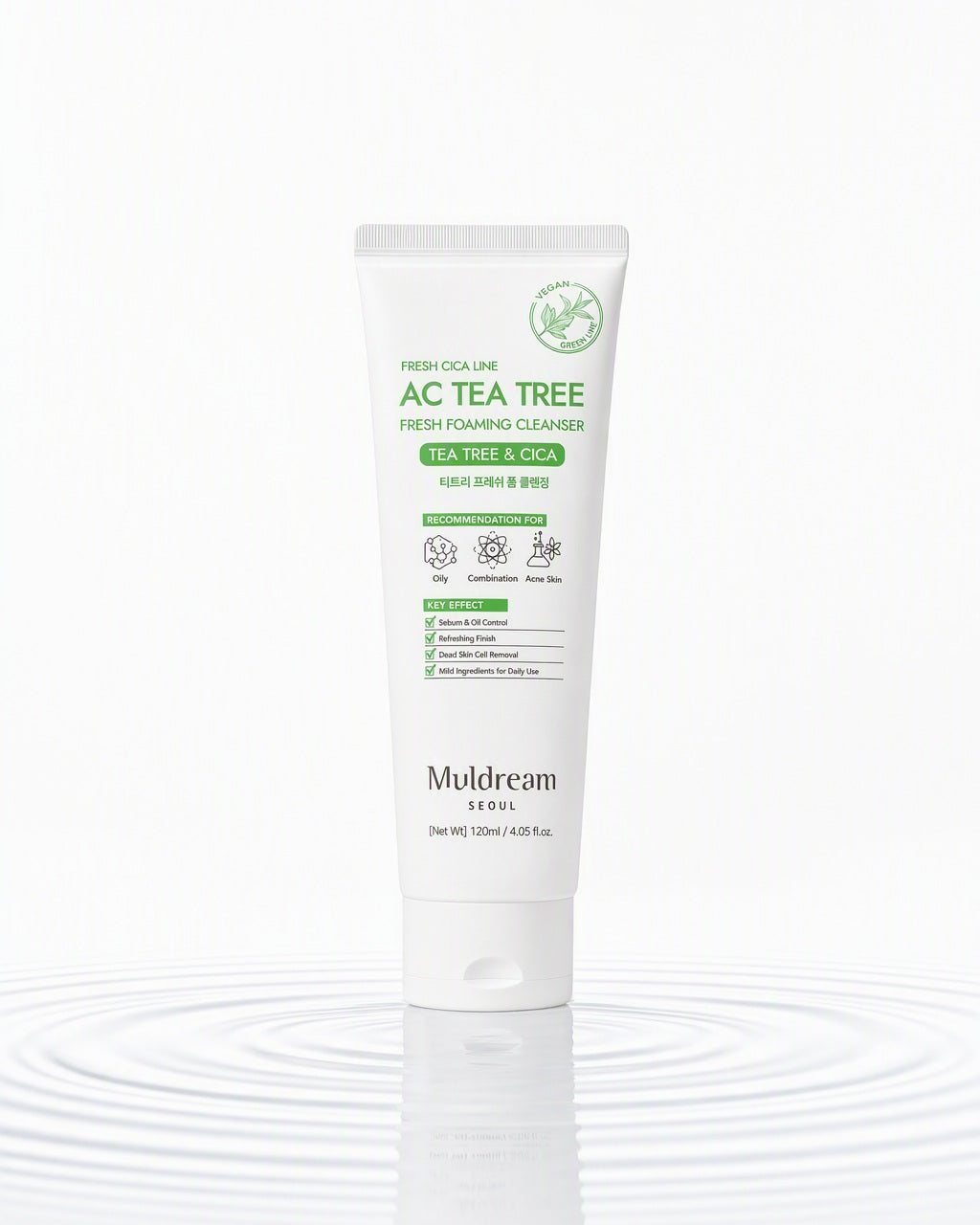 Ac Tea Tree Fresh Foaming Cleanser — su üstünde, yayılan halkalar