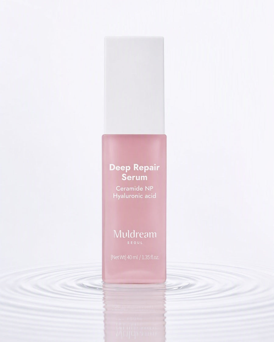 Deep Repair Serum — su üstünde, yayılan halkalar