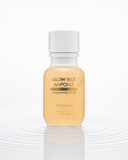Glow Rice Ampoule — su üstünde, yayılan halkalar