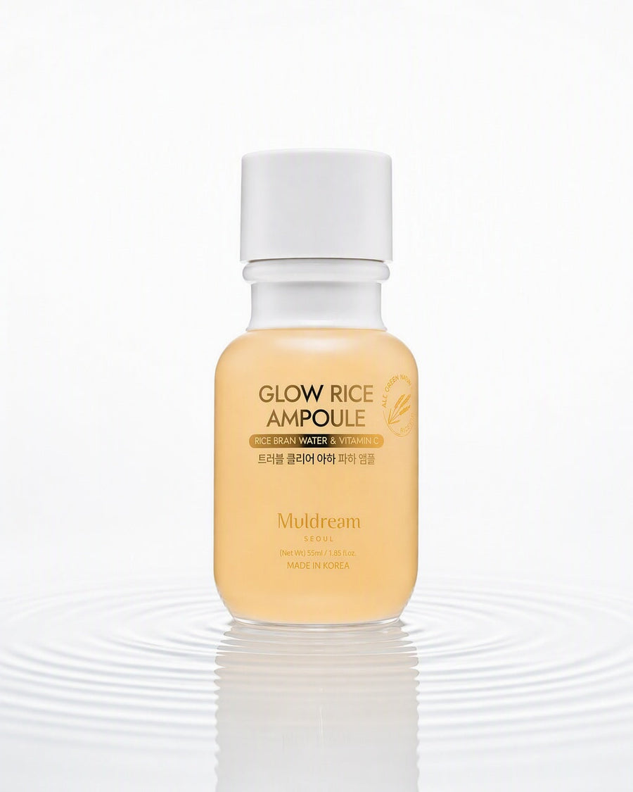 Glow Rice Ampoule — su üstünde, yayılan halkalar
