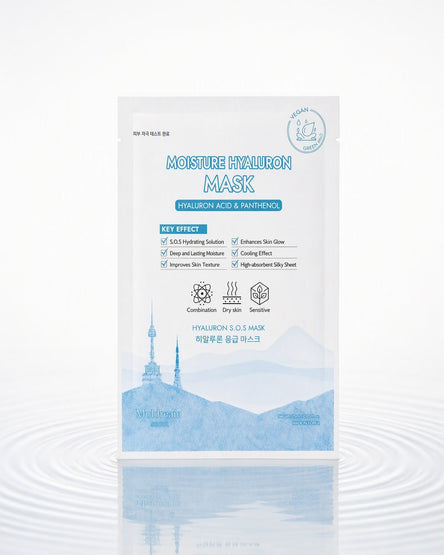 Hyaluron S.O.S Mask — su üstünde, yayılan halkalar