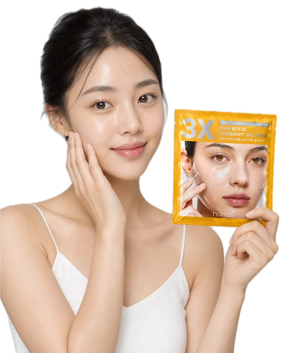 3X PDRN Botul Overnight Mask – Peptitli Gece Maskesi kullanan model