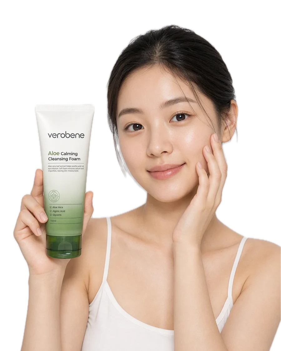 Aloe Calming Cleansing Foam Aloe Vera İçerikli Yatıştırıcı Temizleme Köpüğü 150ML kullanan model