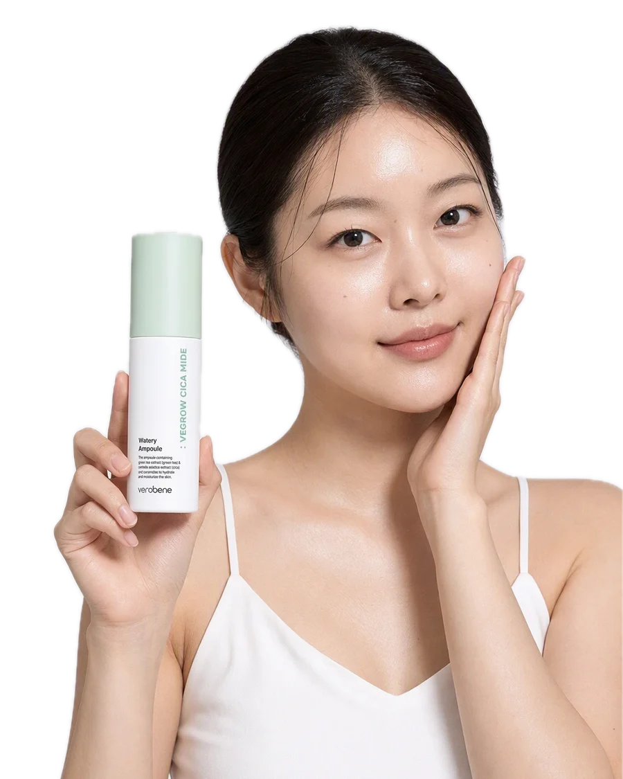 Vegrow Cica Mide Watery Ampoule Nemlendirici Onarıcı Ampul Kore 50ml kullanan model