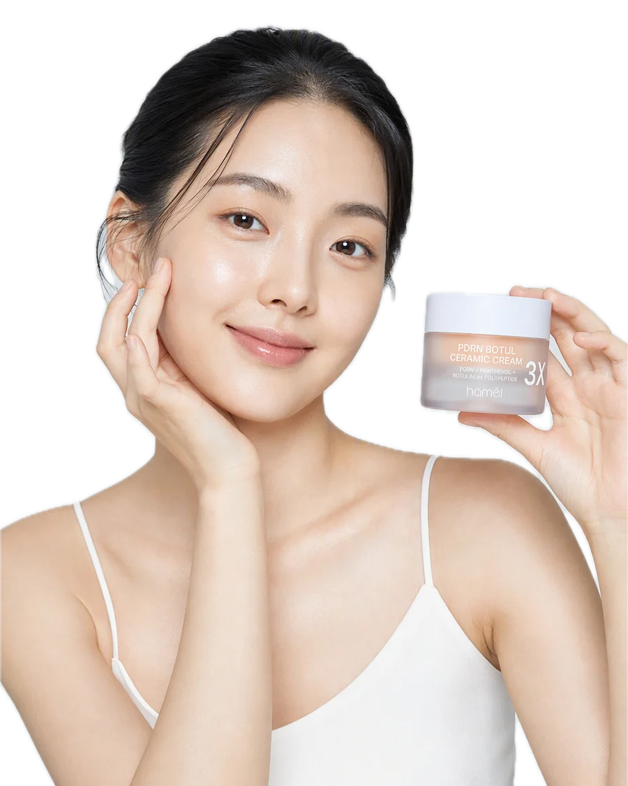 3X PDRN Botul Sodium DNA Doku Onarıcı Ceramic Cream Kore 50ml kullanan model
