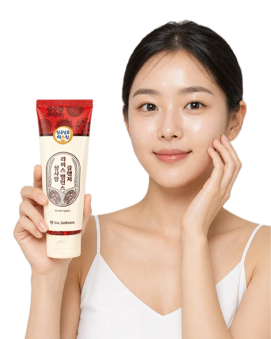 Salsarang Rice Balance Cleanser Peeling Etkili Pirinç Kepeği Temizleyici Kore 120ml kullanan model
