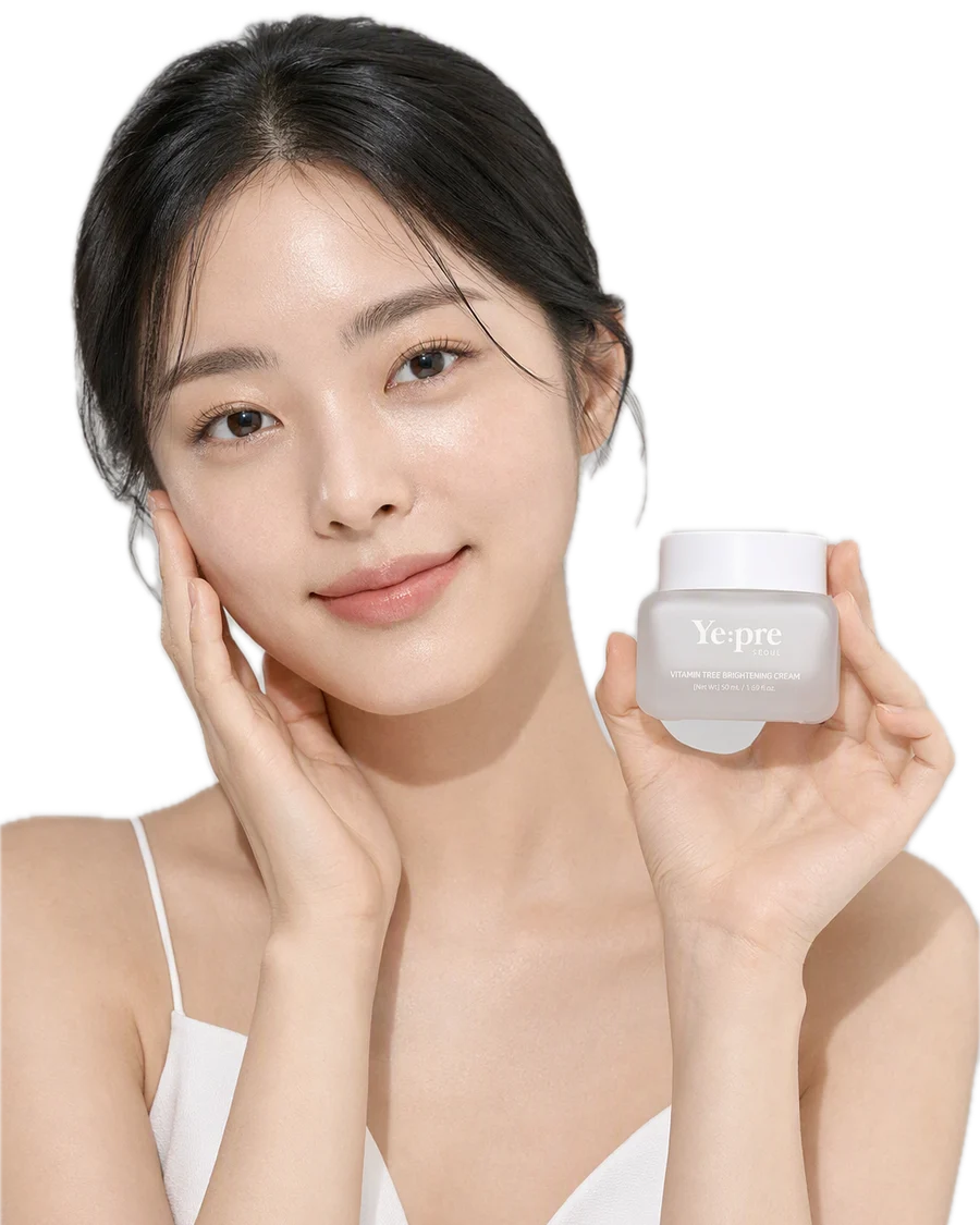 Vitamin Tree Brightening Cream Aydınlatıcı Cilt Tonu Eşitleyici Nemlendirici Niacinamide Kore 50ml kullanan model