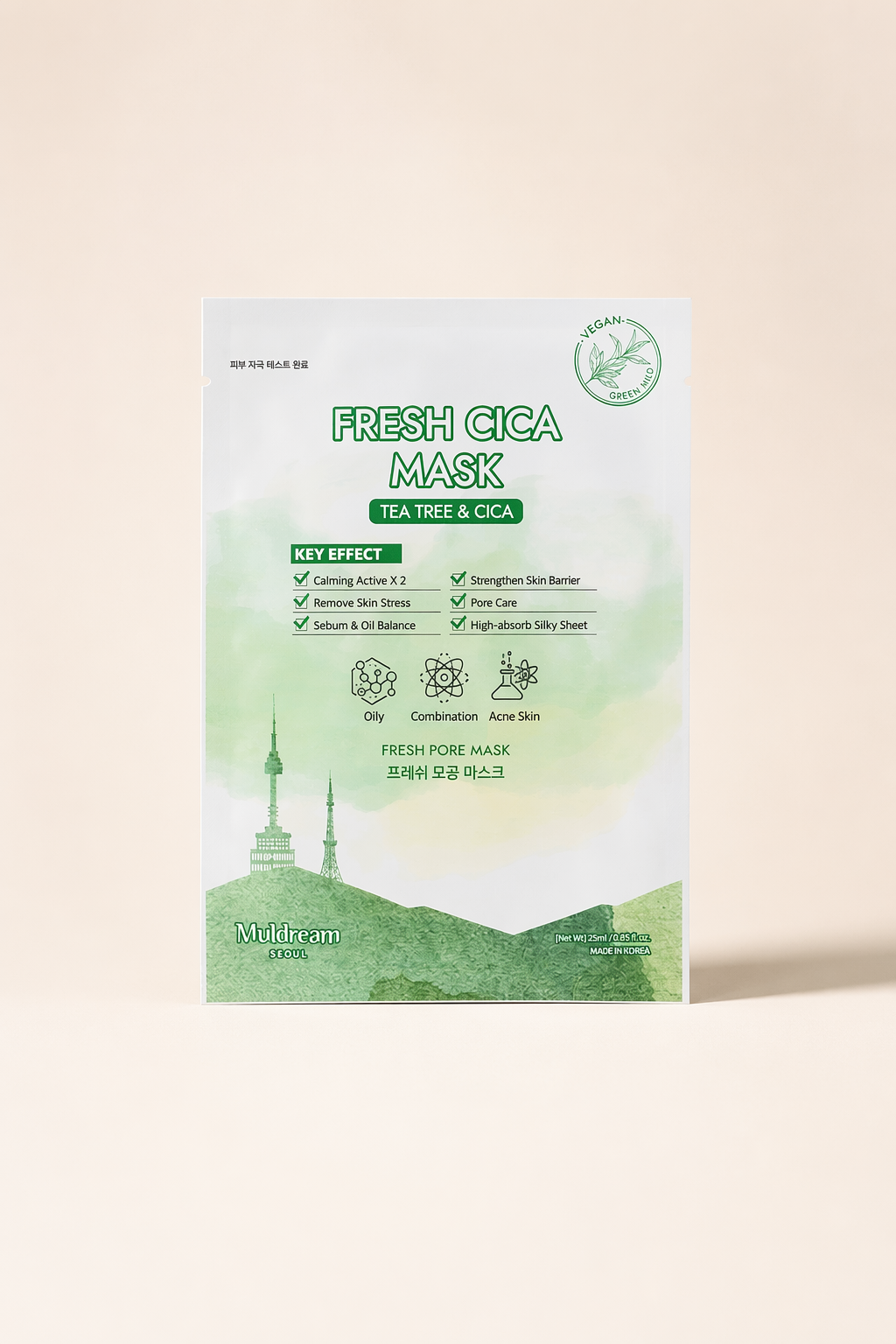 Fresh Cica Mask ürün görseli, maske adımı