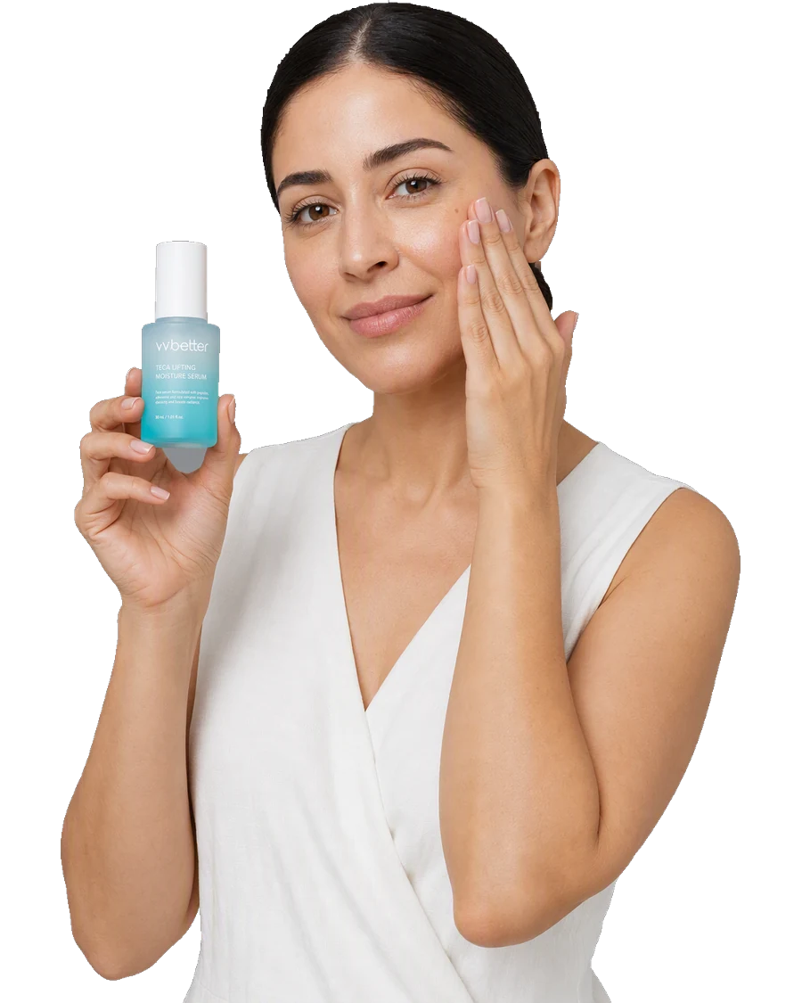 Teca Lifting Moisture Serum kullanan model